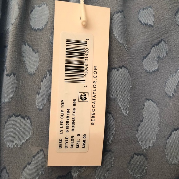 ✨NWT Rebecca Taylor Long-Sleeve Leopard Ruffle Top - Picture 4 of 6